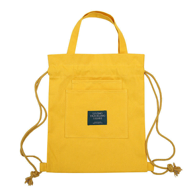Student Tutorial Handtasche benutzerdefiniertes Logo Leinwand Rucksack mit Schließgurt und Doppel-