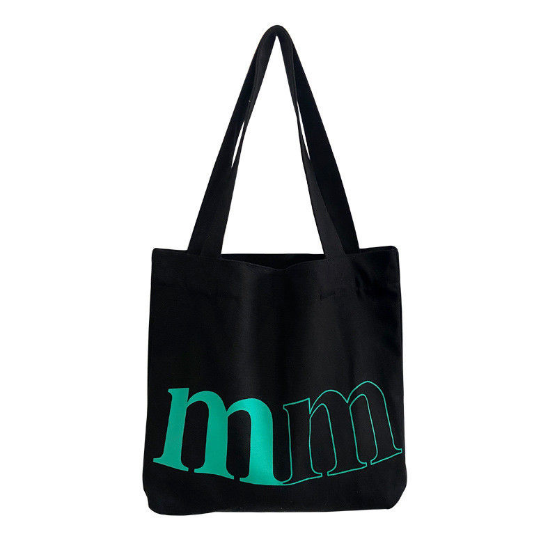 Personalisierte Logo einfache Gelegenheitsbrief Leinwandtasche für Frühjahr Sommer grüne Schultertasche