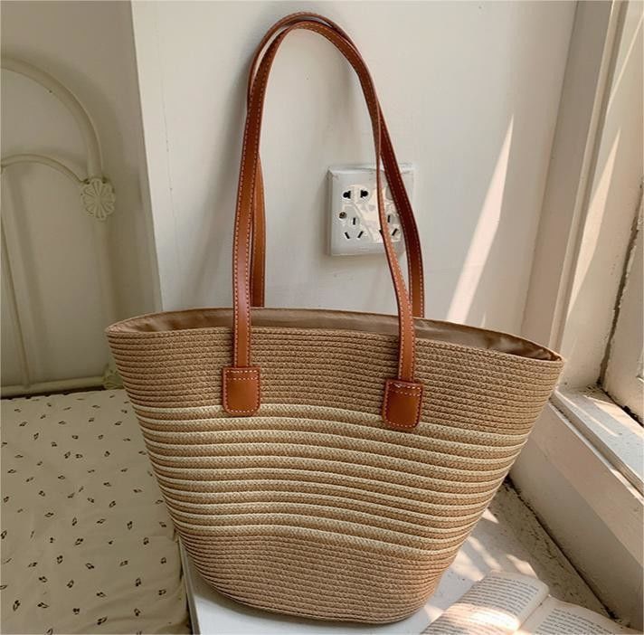 Neueste Mode Mexiko Französisch Basket Stroh Weave Beach Taschen 2024 Tote Tasche für Frauen