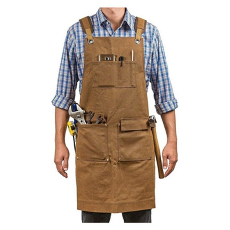 Restaurant Bar Essential Waschen Leinwand Chef Bib Schürze mit Werkzeugtasche und individuelles Logo