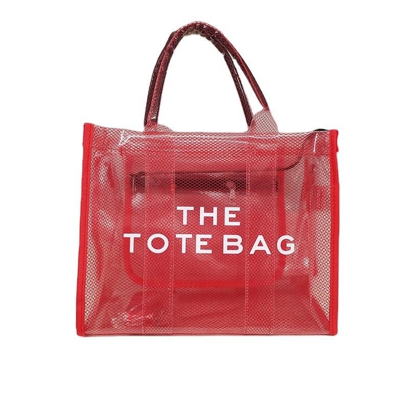 Alle Jahreszeiten Mode Stil Großkapazität Druck Klappbare klare PVC-Shopping-Tote-Tasche