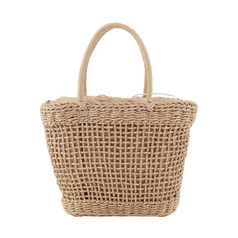 Custom Logo akzeptiert Mittelklasse Rattan Stroh Handtasche für Lady Hollow Out Sommer Mode