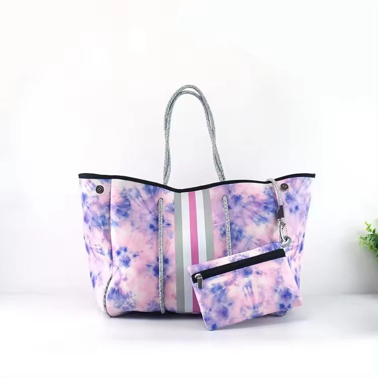 Benutzerdefiniertes Logo Akzeptiert Neopren-Strandtasche Handtasche für Frauen Perforationsdesign