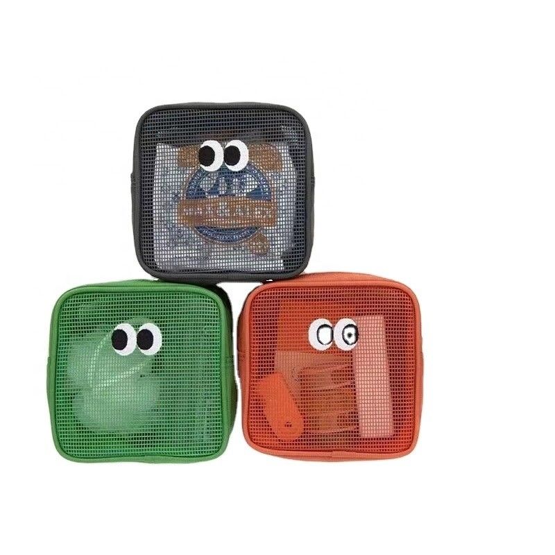 Bequeme und langlebige 3D-Storage-Tasche aus recyceltem Polyester-Gitter für Toilettenartikel