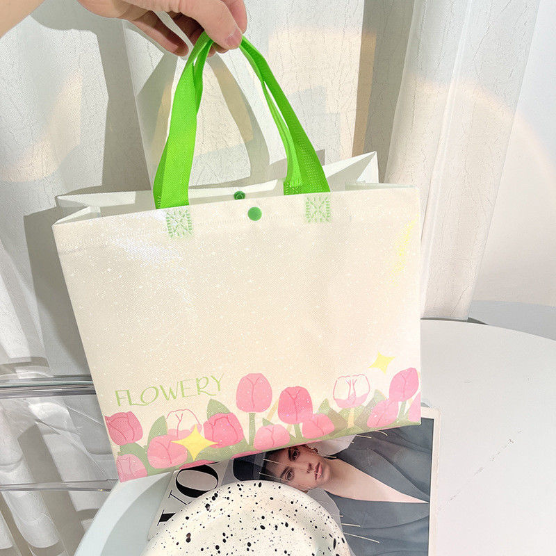 Nicht gewebte Tote-Tasche mit geschwungenen Ecken und angepasster Farbe