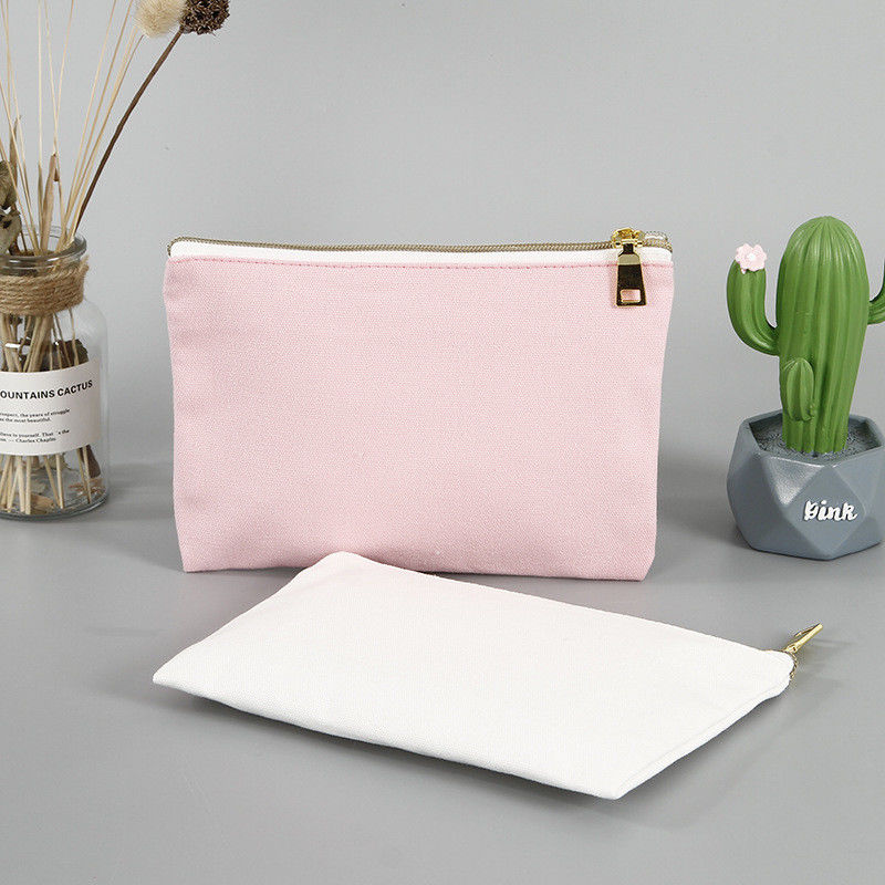 Custom Logo Leinwand Bleistift Tasche Perfektes Organisator für Reise Toilettenartikel und Make-up