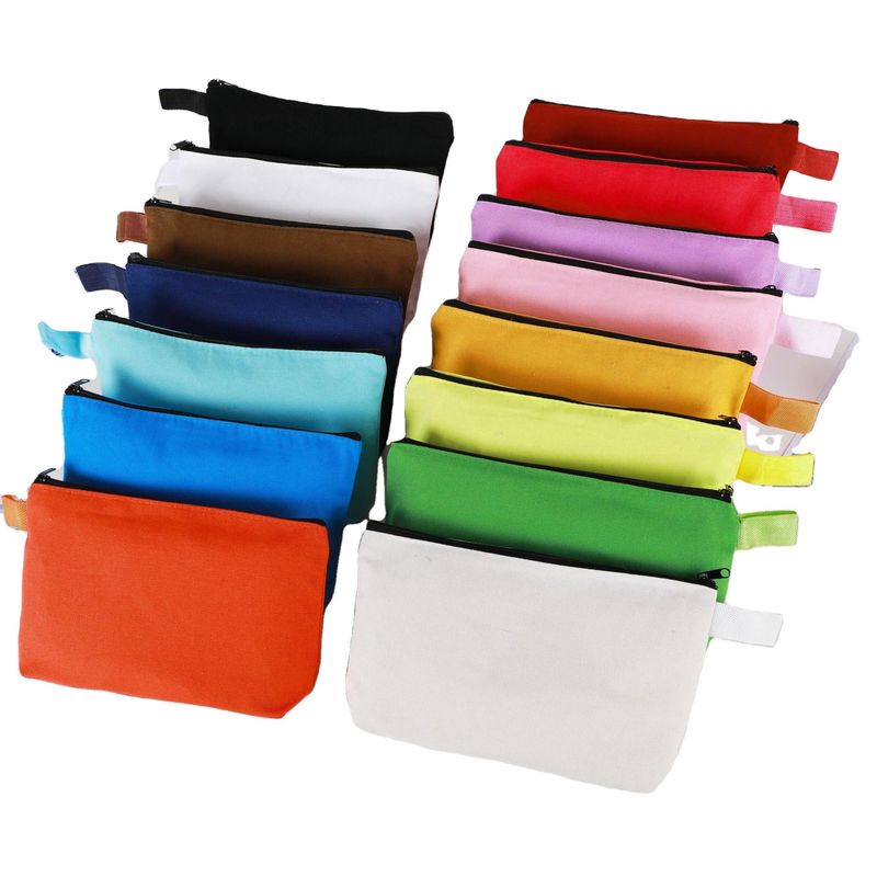 Leinwand Reißverschluss Bleistift Tasche für benutzerdefiniertes Logo gedruckte Make-up-Tasche und Reise Notwendigkeiten