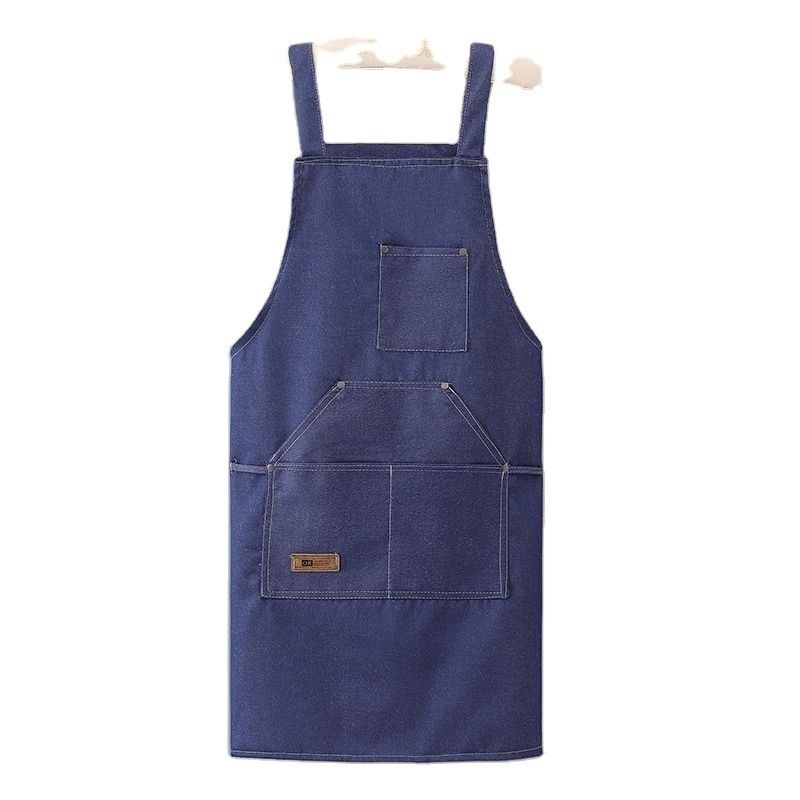 Custom Denim Friseur Gartenwerkzeuge Schürze mit Taschen Unterstützung 7 Tage Probe Bestellung