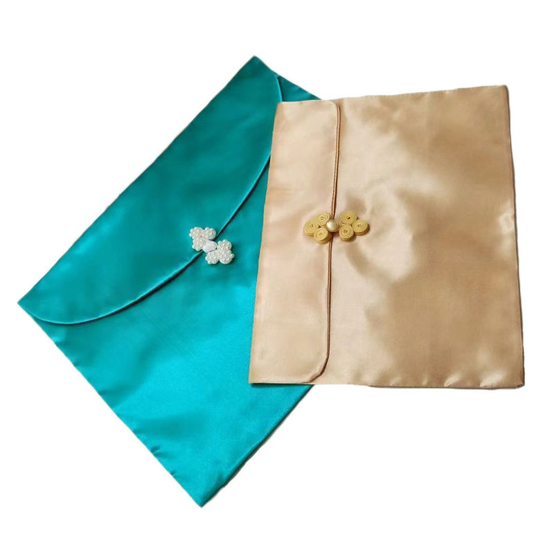 Stylische Satin Umschlag Tasche für benutzerdefiniertes Logo Flip Staubbeutel Perücke Unterwäsche Schal Packing