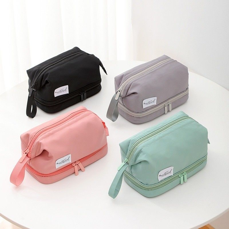 Custom Logo gedruckt Eco Friendly Vanity Case Samt Reißverschluss Tasche für Make-up Kosmetik