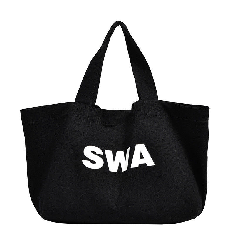 Eco Custom Große Leinwand Tote Bag Cross Body Baumwolltasche mit Tasche und Reißverschluss