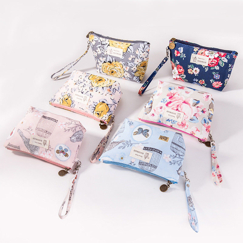 Blumendruck Reißverschluss Tasche niedliche Blumen Make-up Tasche für die Organisation von Schönheitsprodukten