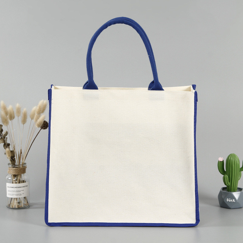 Maßgeschneiderte Handtasche mit leerer, quadratischer Unterseite, Baumwolle, Shopping-Handtasche für Werbung