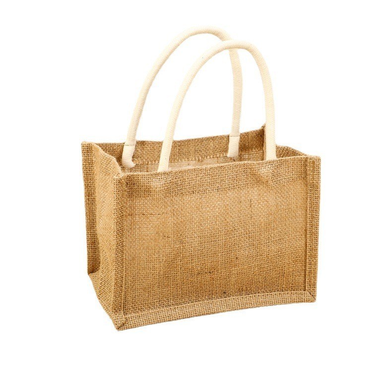 Custom Small Burlap Jute Tote Bag für den Einkauf kundenspezifische Farbe und OEM / ODM akzeptabel