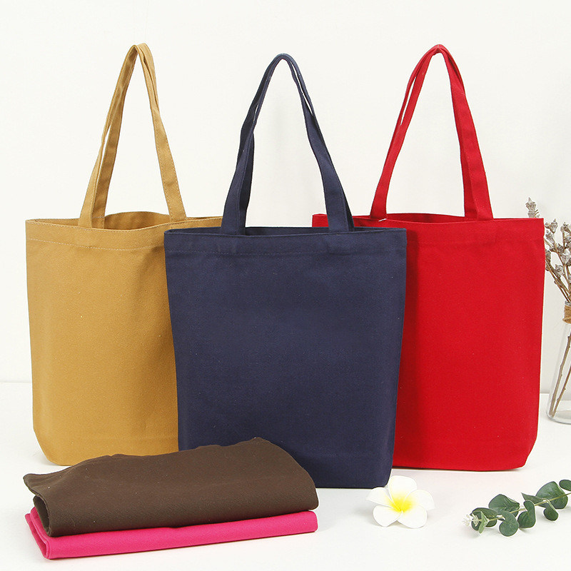 Einkaufsmöglichkeit Anpassungsgröße Feste Farbe Baumwolle Leinwand Tote-Tasche mit individuellem Logo