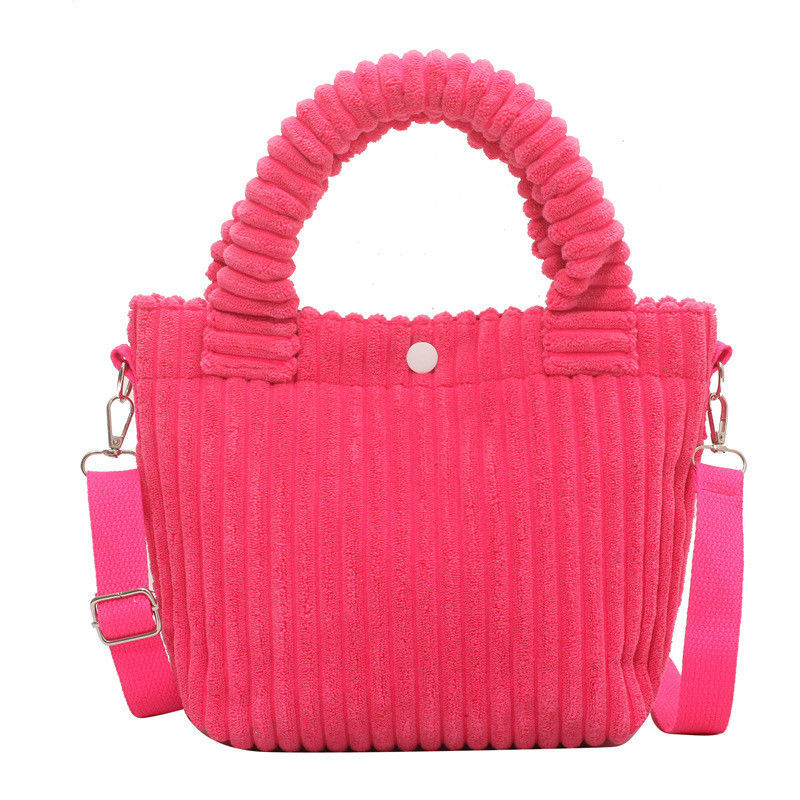 Corduroy Handtasche Custom Logo Druck Crossbody Frauen Einkaufstasche Mini Tote Bag Stil