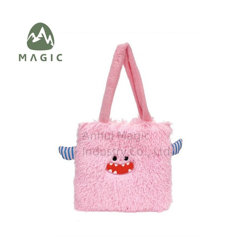 Custom Logo Druck Frauen Handtasche für Reisen Alltagsgeschenk Plush Tote Einkaufstasche