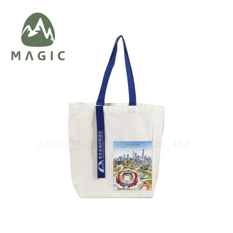 Handgestaltete Custom Print Baumwolle Leinwand Tote Tasche für umweltfreundliche Feiertagsgeschenk
