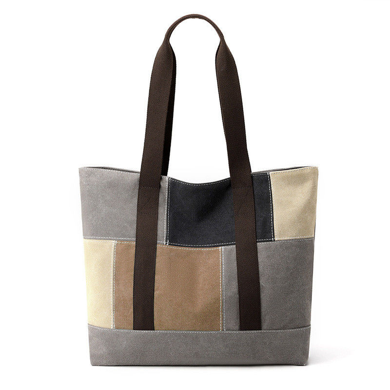 Frauenmodische Leinwand-Tote-Einkaufstaschen mit individuellem Logo und individueller Farbe