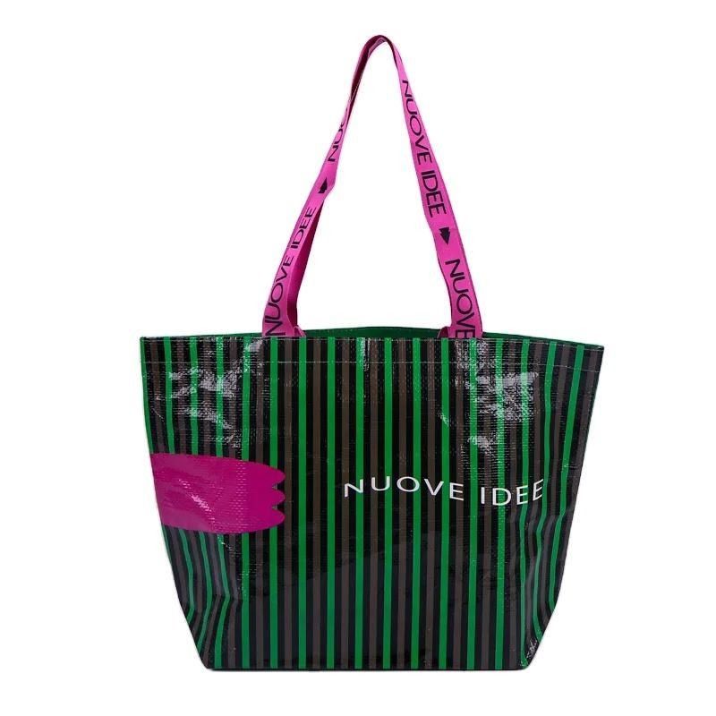 2023 Design Laminate Recyclable PP Woven Tote Bag für maßgeschneiderte Einkaufstasche Design