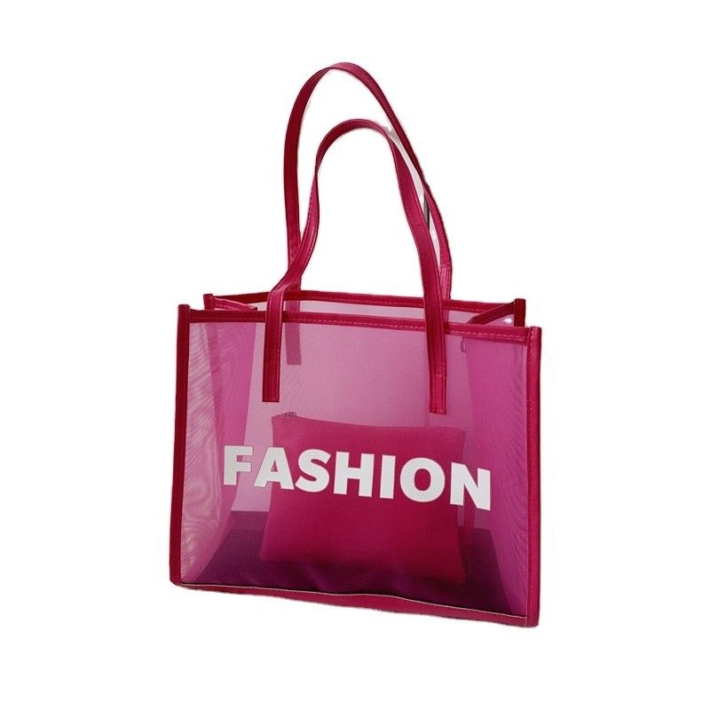 Custom Eco Shopping Bag Custom Design mit Logo Wiederverwendbarer Nylon Mesh Beach Tote Bag