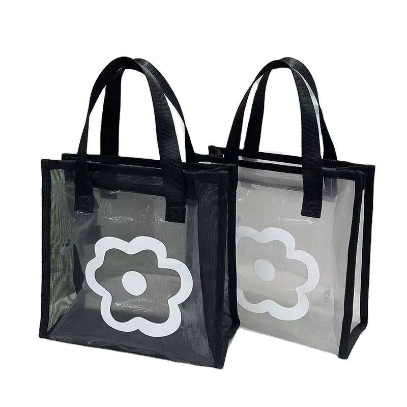 Zeichentrickmuster Wiederverwendbare Eco Mini Tote Bag Custom Printed Polyester Nylon Mesh Einkaufen