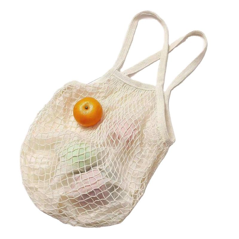 Individuelles Logo Öko-organische Baumwollnetze Wiederverwendbare Einkaufstasche für Gemüse Obst Lebensmittel
