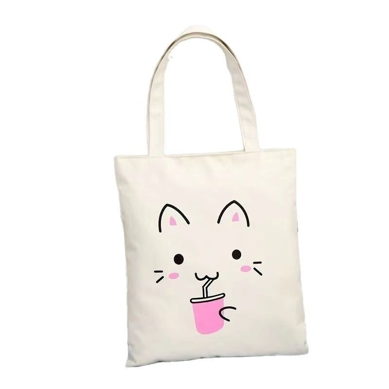 Fashion Canvas Shoulder Tote Bag mit Custom Logo Einkaufstasche für das tägliche Schulleben