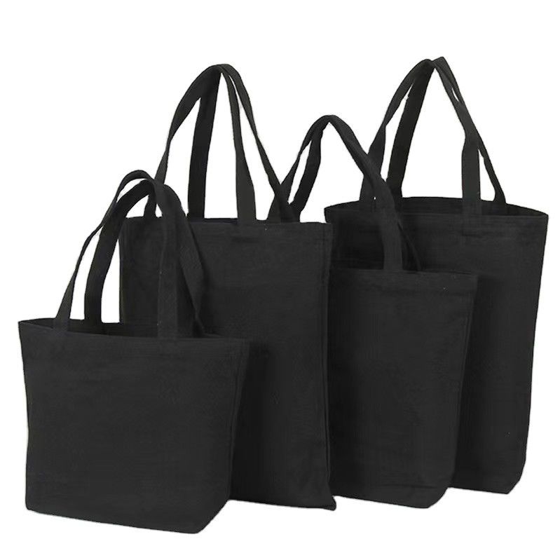 Persönliche Druck Baumwolle Schwarz Leinwand Tote Tasche für den Einkauf neueste Mode Stil