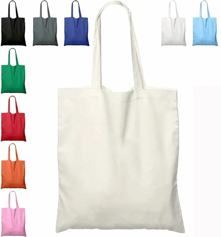 Niedriges MOQ Öko-freundliche Einkaufstüte Leere einfache Leinwand Baumwolltote-Tasche mit benutzerdefiniertem Logo