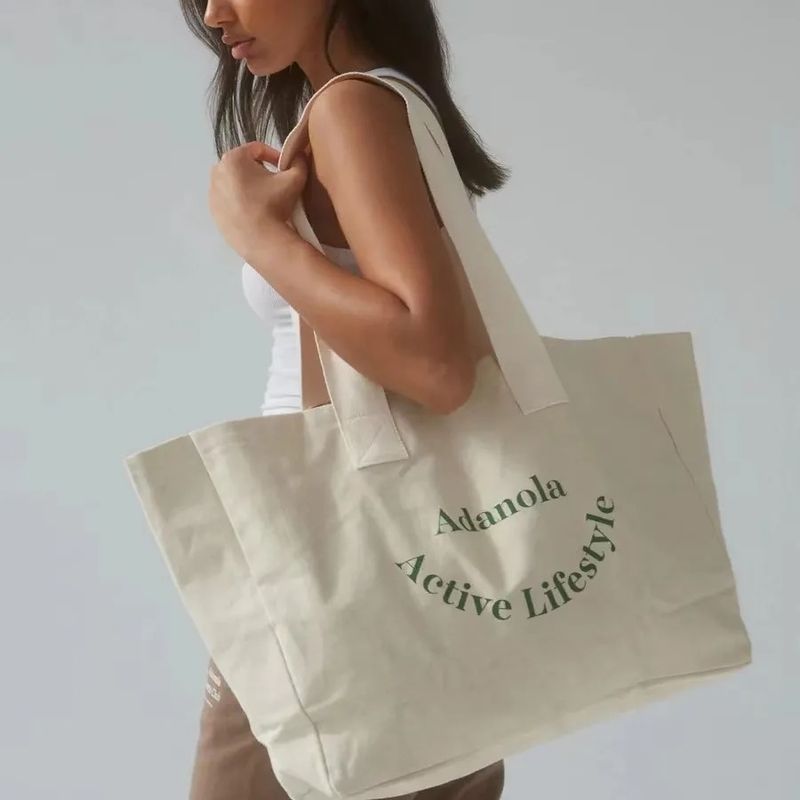Individuelles Logo Übergröße Große Frauen Wochenende Party Baumwolle Leinwand Strand Geschenk Shopping Tote Bag