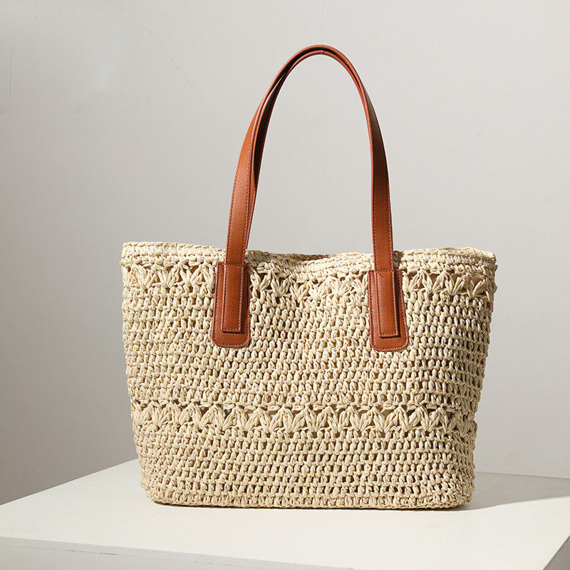 Anzahl der Handgriffe/Gürtel Zwei 2023 Stil Strohbeutel Gewebte Tasche für Wild Beach Reisen