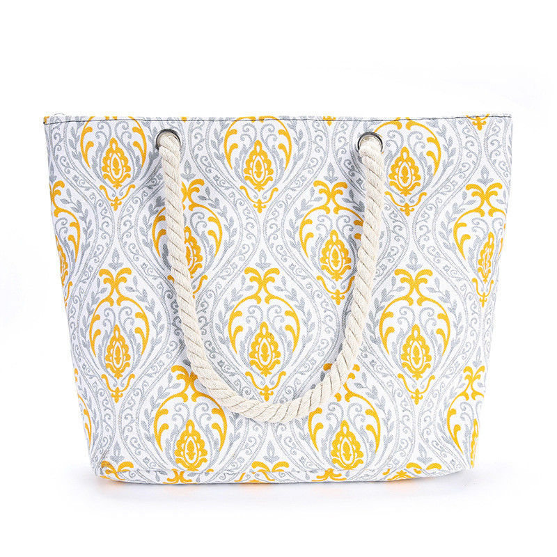 Mittelgroße, benutzerdefinierte, gestreifte Baumwoll-Tote-Taschen mit Leinwandseilgriff, perfektes Geschenk.