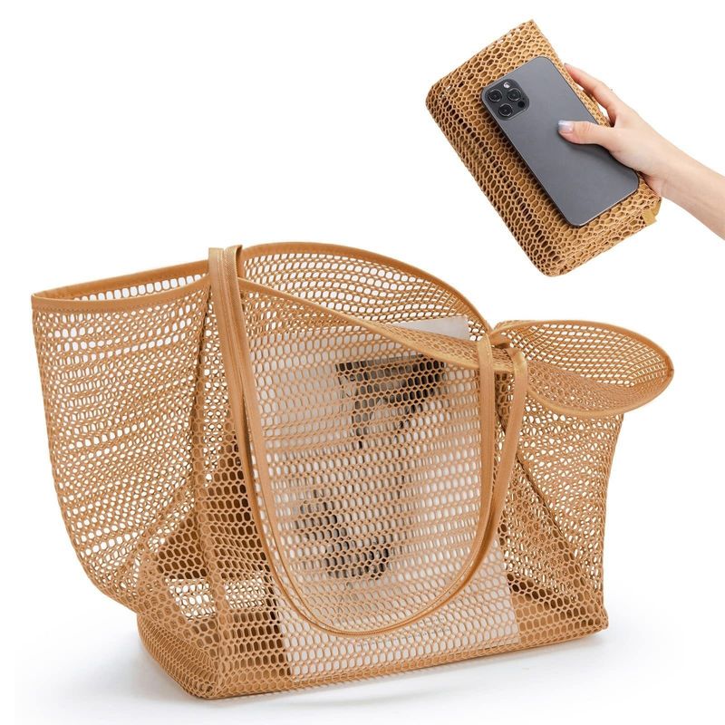 Mehrfachverwendbare Mesh-Strandtasche für Frauen im Freien