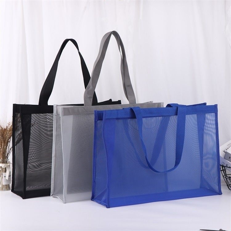 Custom Design Wiederverwendbares Nylon Wire Mesh Beach Shopping Tote Bag mit personalisiertem Logo