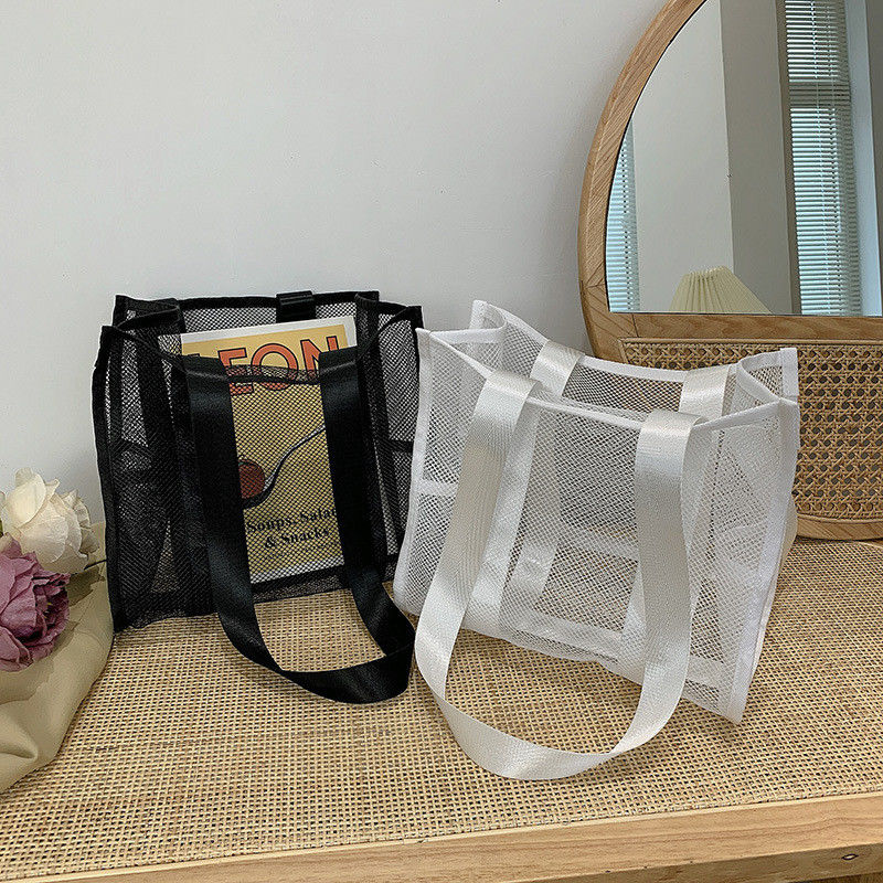 2022 kundenspezifische Mode-Druck große Maschen-Tote-Tasche Damen-Strandtasche mit Hohlraum