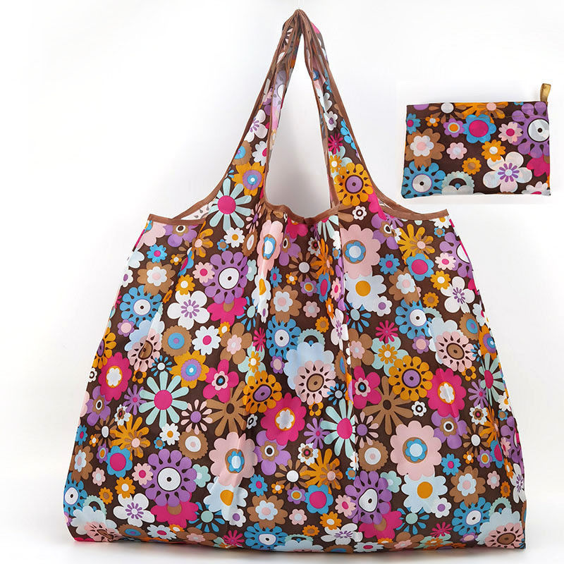 Neueste Mode-Style Eco-Friendly Klappbare Polyester Blumen-Einkaufstüte für Frauen